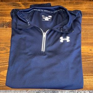 Under Armour Mens Half Zip Long Sleeve Navy Large
